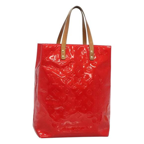 LOUIS VUITTON Monogram Vernis Reade MM Hand Bag Red Rouge M91086 - Picture 1 of 12